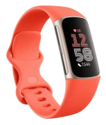 Fitbit Charge 6 - Champagne gold aluminium - aktivitetspårare med evighetsband - silikon - korall - Bluetooth, NFC - 37.64 g