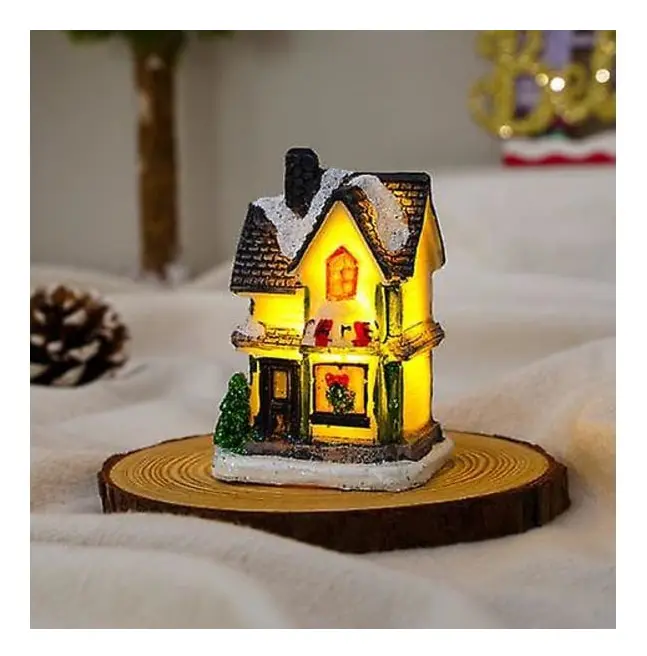 Julhus med Ljus Kerstdorp Julby för Hem Julgåvor Juldekorationer Nyår 2022 Natale Navidad Noel