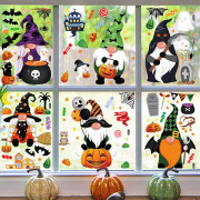 Halloween Dekorationer Rea, Halloween Fönsterklistermärken Dekoration, Halloween Klistermärken Thanksgiving Fönster