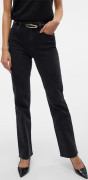 Vero Moda Tessa Straight Li134 Högmidjadeans Svart 26 / 32 Kvinna