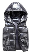Sliktaa Unisex Blank Vattentät Ärmlös Jacka Lättviktsdunväst Grå XL