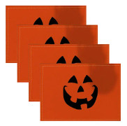 Halloween-Dukunderlägg för Bord - Höst Dukunderlägg Set om 4 Höst Pumpa Dukunderlägg 12x18 Tum Bat Moon Dukunderlägg för Fest Kök Matplats Hem