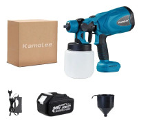Kamolee Elektrisk Målningsspruta, 800 ml Kopp, 30000 RPM Hastighet,EU-kontakt, 1x5.0Ah Batteri