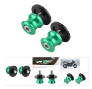 2 st 8mm Motorcykel CNC Bakstöd Svingarm Spool Sliders Stöd Svingarm Bobbins (Grön)