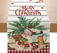 Julbordstablett 13x72 Tum Tomte Dessert Kaffe Vinterkök Matbord Dekoration för Födelsedag Hemfest Dekor