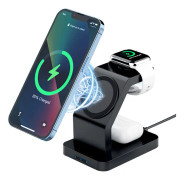 3-i-1 trådlös laddningsstation för Apple iPhone 13/13 Pro/13 Pro Max/12/12 Pro/12 Pro Max, trådlös induktionsladdningsstation för AirPods 2/Pro iWatch