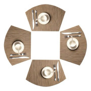 Runda Bordsplaceringsunderlägg Set om 4 Kilformade Underlägg Värmebeständiga Runda Bordsplaceringsunderlägg Torkbara (4, Tan)