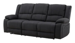 Singapore soffa 3-sits recliner svart.