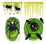 2-pack Halloween Toalettlock Dekal 3D Horror Morphing Dekal För Halloween Temafest Heminredning (Spindel & Mus), Horror Festival Dekorativ Väggklistermärke