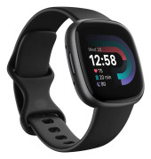 Fitbit Versa 4 - 40 mm - grafit - smart klocka med band - svart - bandstorlek: S/L - Bluetooth, NFC