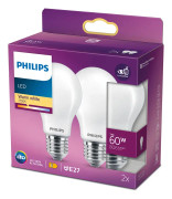 LED 60W NORMAL E27 VARMVIT FROSTAD GLAS A+ 2-P