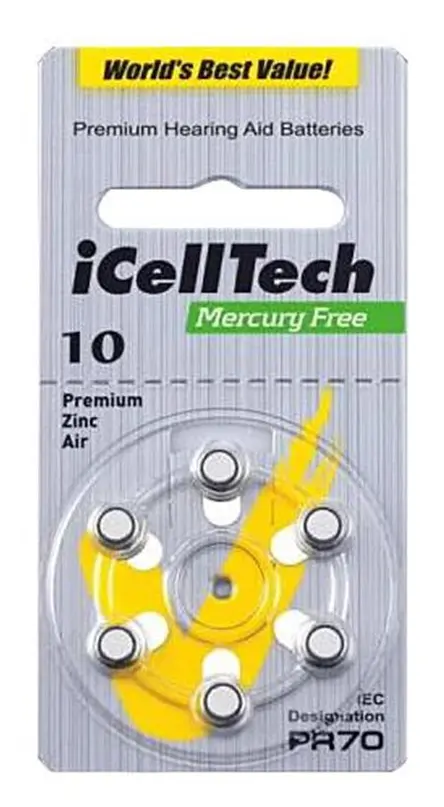 iCellTech PR70/ZA10/DA10/V10 Hörapparatsbatteri