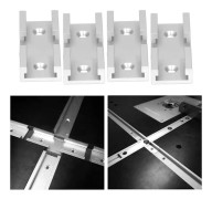 4 st T-spår Korsningsdelar Aluminiumlegering Träbearbetning Korsningsspårsanslutning för Snickare Silver