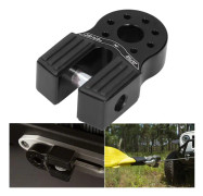Platt Vinsch Shacklefäste 16000lb Lastkapacitet med Gummibeskydd Aluminiumlegering Universal för UTV SUV Pickup Svart