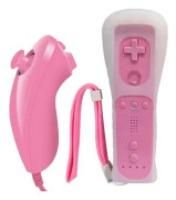 Wii Mote Motion Plus + Nunchuk Kompatibel med Nintendo Wii / Wii U Rosa