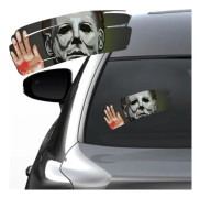 Halloween Horror Peeking Stickers, Dubbelsidiga UV-tryckta 3D-dekaler med skräckfilmskaraktärer för bilfönster