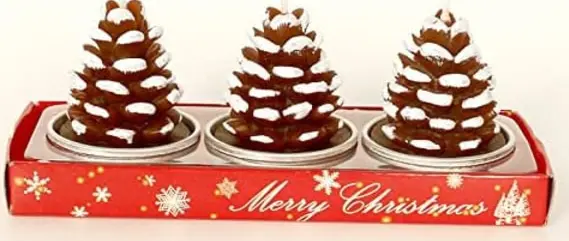 Julstjärneset, Färgglada Tomte Snögubbe Tallkottar Dekorativa Ljus, Julafton Fest Dekoration Paraffinljus för Barn (Flerfärgad)