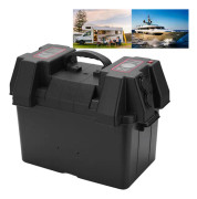 Motor Backup Batterilåda Strömcenter Bärbar Marin Tillbehör med Voltmeter för Bil Husbil Yacht Skepp 12V