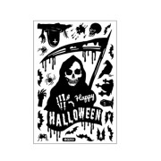 Halloween-dekal med jättelik spökdesign, självhäftande, bred användning, skuggdekoration för fönster, återanvändbar, festdekoration (F)