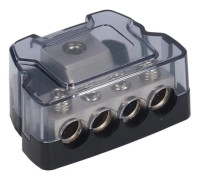 4 Way Power Distribution Block Amp Säkringshållare Jordfördelare Splitter Bilstereoförstärkare