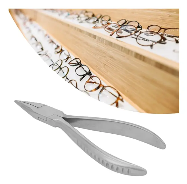 Glasögon Tång Professionell Rostfritt Stål Ergonomisk Glasögon Reparation Justering Tång för Reparationsarbetare Lång Näs Tång