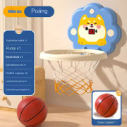 Mini basketkorg set med sugkopp stansfri infraröd induktion hopfällbar barn basketkorg med boll[GL] Blue