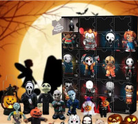 Halloween-Adventskalender 2023 24 Dagar Halloween Nedräkningskalender med 24 Stycken Innan Julskräckfigurer Dockor Mardröm Adventskalender