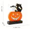 Halloween Dekoration Inomhus Pumpa Katt Ljus, Trä Halloween Borddekoration Jack O Lanterns Ljus, Ljus Upp Halloween Dekoration För Skrivbord Bord