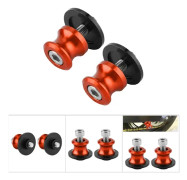 2 st 10mm Motorcykel CNC Bakstöd Svingarm Spool Sliders Stöd Svingarm Bobbins (Orange)