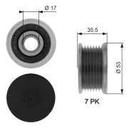Frihjulskoppling, generator Gates Drivealignâ® OAP7110 - dacia, nissan, opel, renault, smart, vauxhall - OE 77 01 062 985