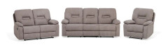 Vardagsrumsset 3-sits 2-sits Fåtölj Taupe Beige Fällbar Manuellt Justerbar Rygg och Fotstöd