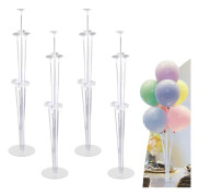 DIY Ballonghållare med portabel design, lyft dekoren för födelsedagsfester, bröllop och evenemang med återanvändbar ballongställningssats i plast (4 set)