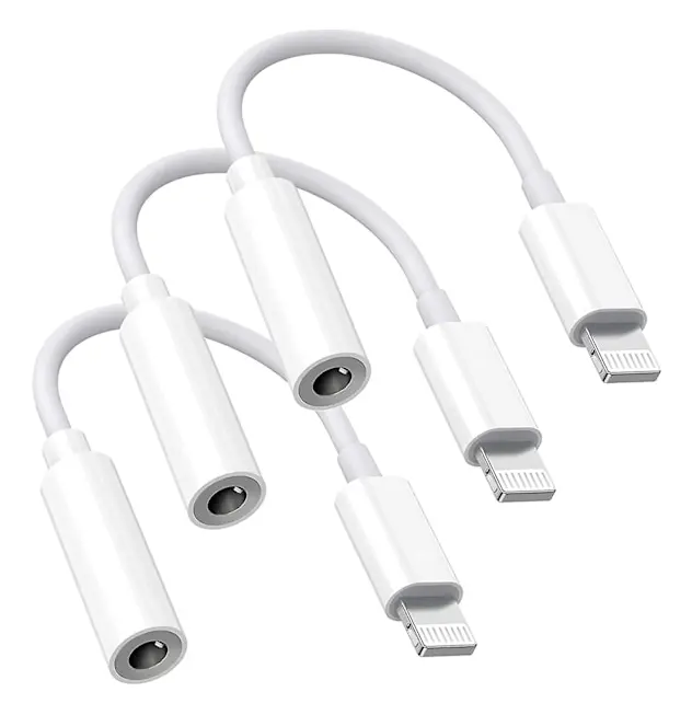 [Apple MFi-certifierad] iPhone-hörlursadapter, 3-pack Lightning till 3,5 mm hörlursuttag Aux-ljudadapter Dongle för iPhone 13/13 Pro/12/12