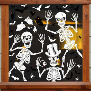Halloween-dekoration fönsterklistermärken 10 st dödskallar Halloween fönsterklistermärken storlek fladdermus spindel spöke Halloween klistermärken fönsterdekoration