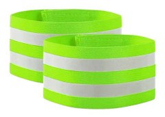 2 st Reflexband, Parallella Stadiga Klibbiga Reflexband Hög Synlighet Säkerhetsband för De Flesta och Cykling, 35*4.8cm
