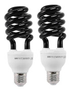 2x E27 40W UV Ultraviolett Fluorescerande Svartljus CFL Glödlampa 220V Form: Spiral Effekt Volt