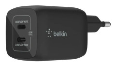 Belkin BoostCharge Pro - Strömadapter - PPS-teknik - 65 Watt - 3.25 A - PD 3.0, Fast Charge - 2 utdatakontakter (24 pin USB-C) - svart