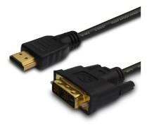 Savio Cable cl-139 (HDMI M - DVI-D M; 1,8m; black color), 1,8 m, DVI-A, HDMI Typ A (standard), Hane, Hane, Rak