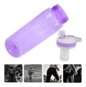 770ml Bärbar Filtrerad Vattenflaska Utomhus Vattenrenare för Camping Vandring Nödsituation Lila