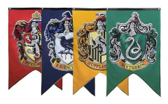 2024, Gryffindor Födelsedagsfest Tillbehör College Harry Flagga Banderoller Pojkar Flickor Barn Potter Halloween Dekoration 4 st 75*125 Cm (ca)