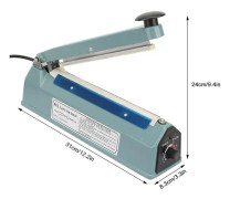 8 tum Metall Värmeförsegling Impuls Manuell Förseglare Maskin Stängare Påse Packning Verktygssats EU-kontakt 220V