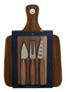 Skärbräda Home ESPRIT Rostfritt stål Acacia 30 x 21,5 x 1,5 cm (4 stycken)