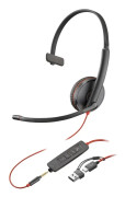 Hörlurar med Mikrofon Poly Blackwire 3215 Svart