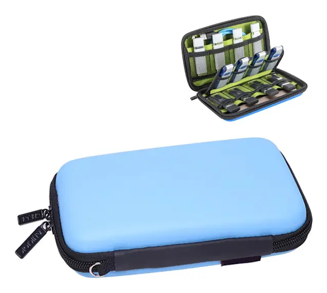 USB-minnen Väska, Hårddiskväska /Förvaringsväska för hårddisk, Organizer för SD-kort, minneskort, laddkablar etc (Svart+Grön)