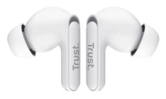 Trust Yavi ENC trådlösa Bluetooth-hörlurar, 85 % återvunnen plast, headset med brusreducerande mikrofoner - vit