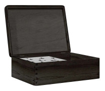 vidaXL Trälåda med lock svart 40x30x13 cm massiv furu