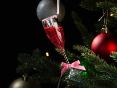 Julgranspynt Rosa Champagneglas