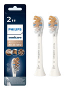 Philips Sonicare A3 Premium All-inOne HX9092 - Extra tandborsthuvud - till tandborste - vit (paket om 2) - för Sonicare DiamondClean HX9391; Sonicare