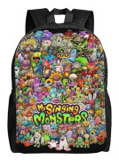 s3391My Singing Monsters Ryggsäck för Barn Skolväska Bokväska Reseväska för Pojkar Flickor TonåringarzxDM5219