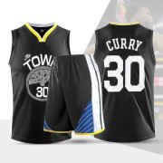 NBA Golden State Warriors Stephen Curry #30 Baskettröja Svart L(140-150cm)